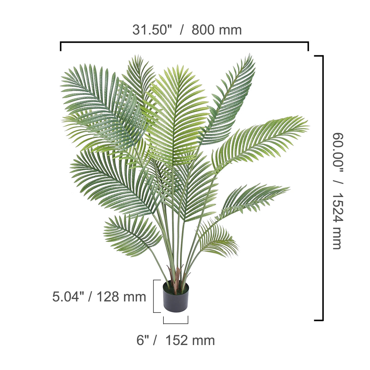 Artificial Palm Tree With Stable Base For Home Garden Decor