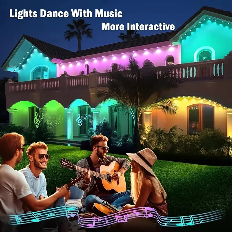 MIMIRGB RGB Eaves LED Outdoor String Lights With Bluetooth App