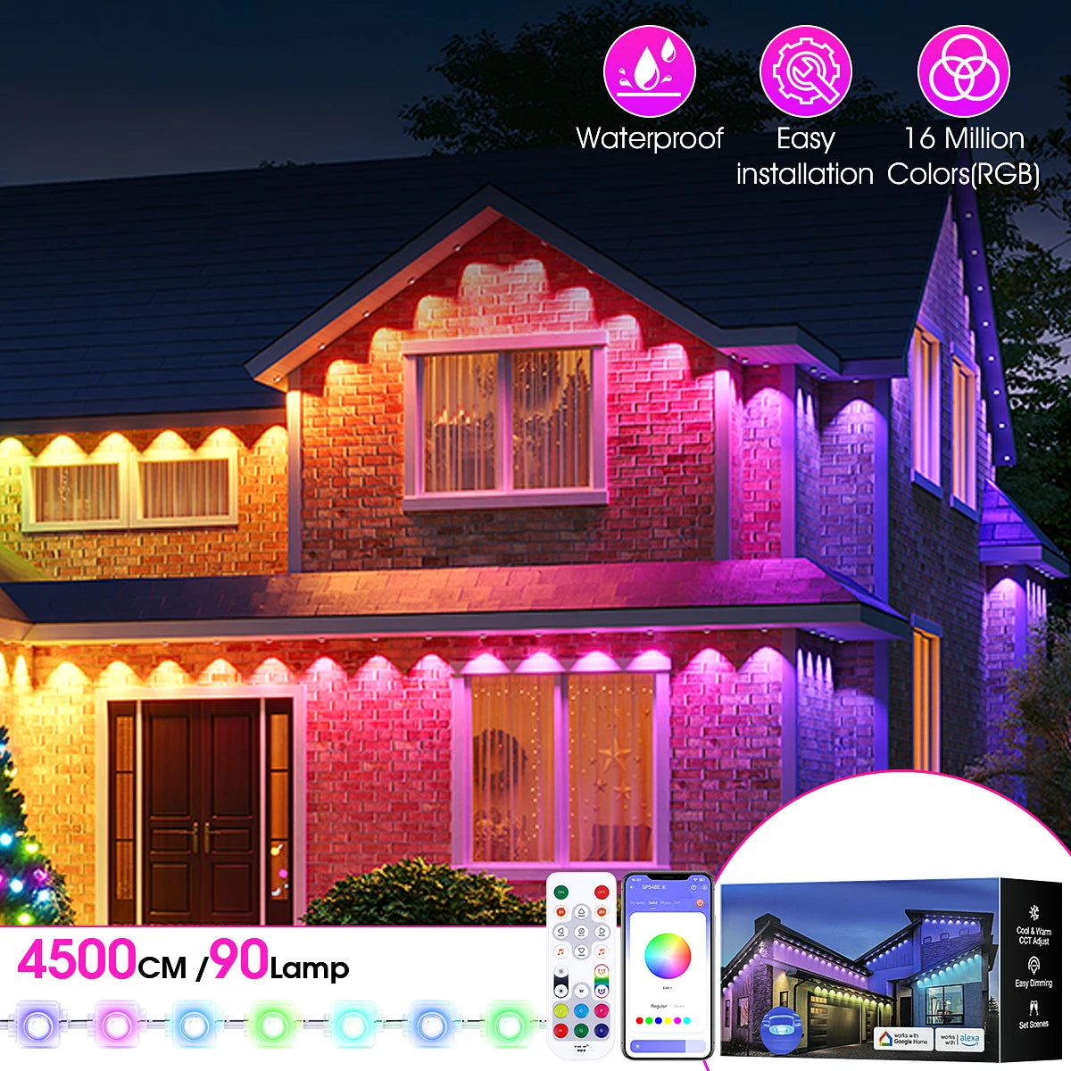 Aiopp Permanent Outdoor LED Lights With IP67 Waterproof Build