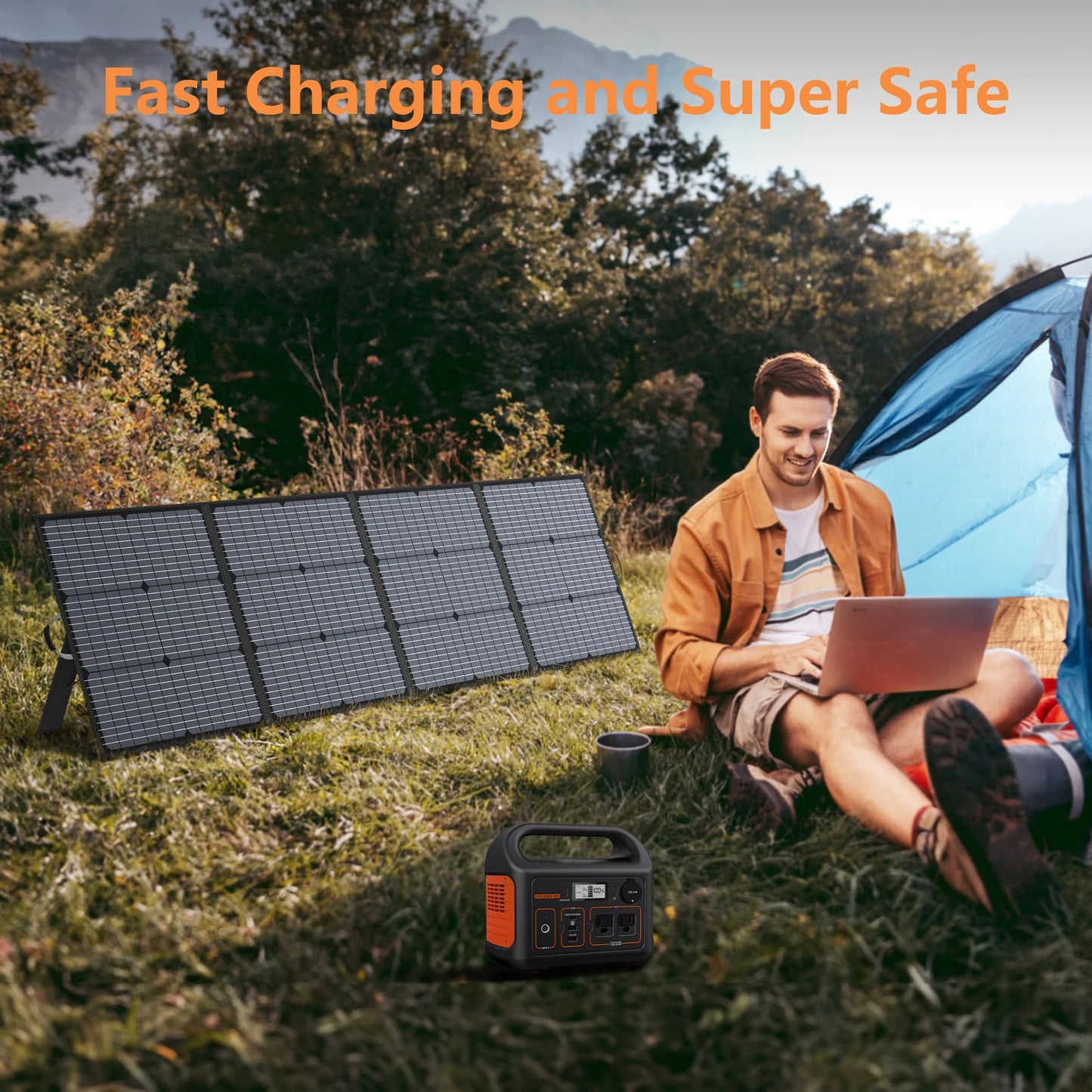 MHPOWOS Portable Solar Charger 220W Foldable Panel Kit