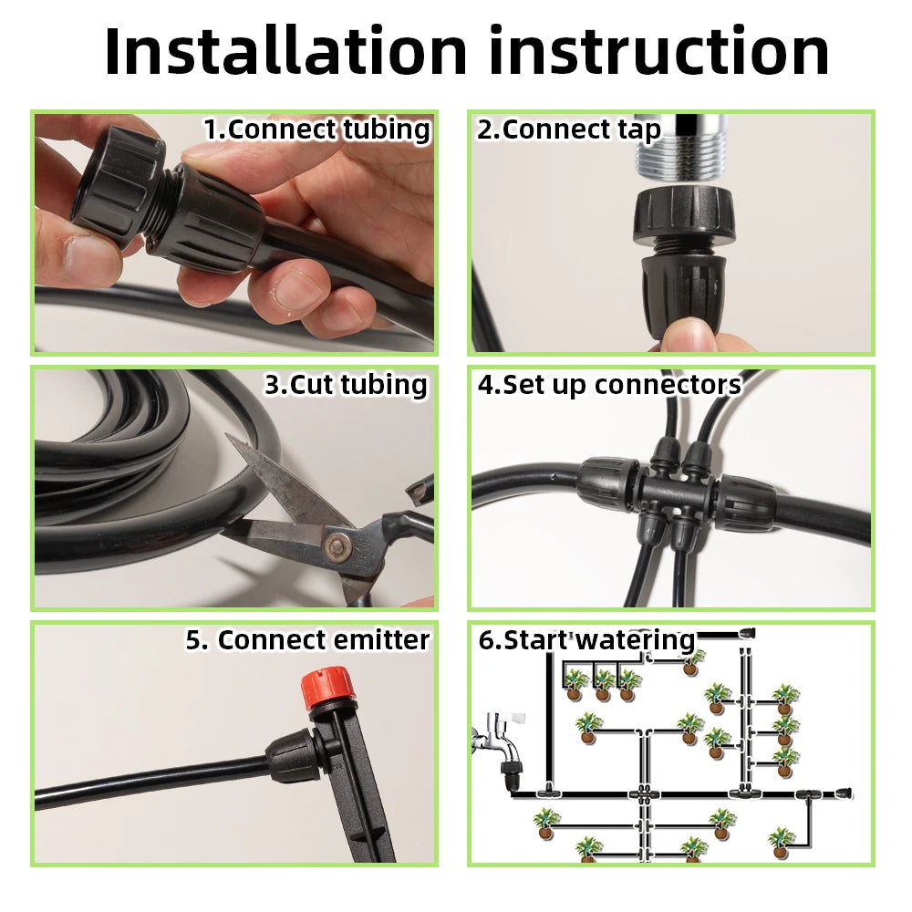Large Area Drip Irrigation Kit With Locking Fittings