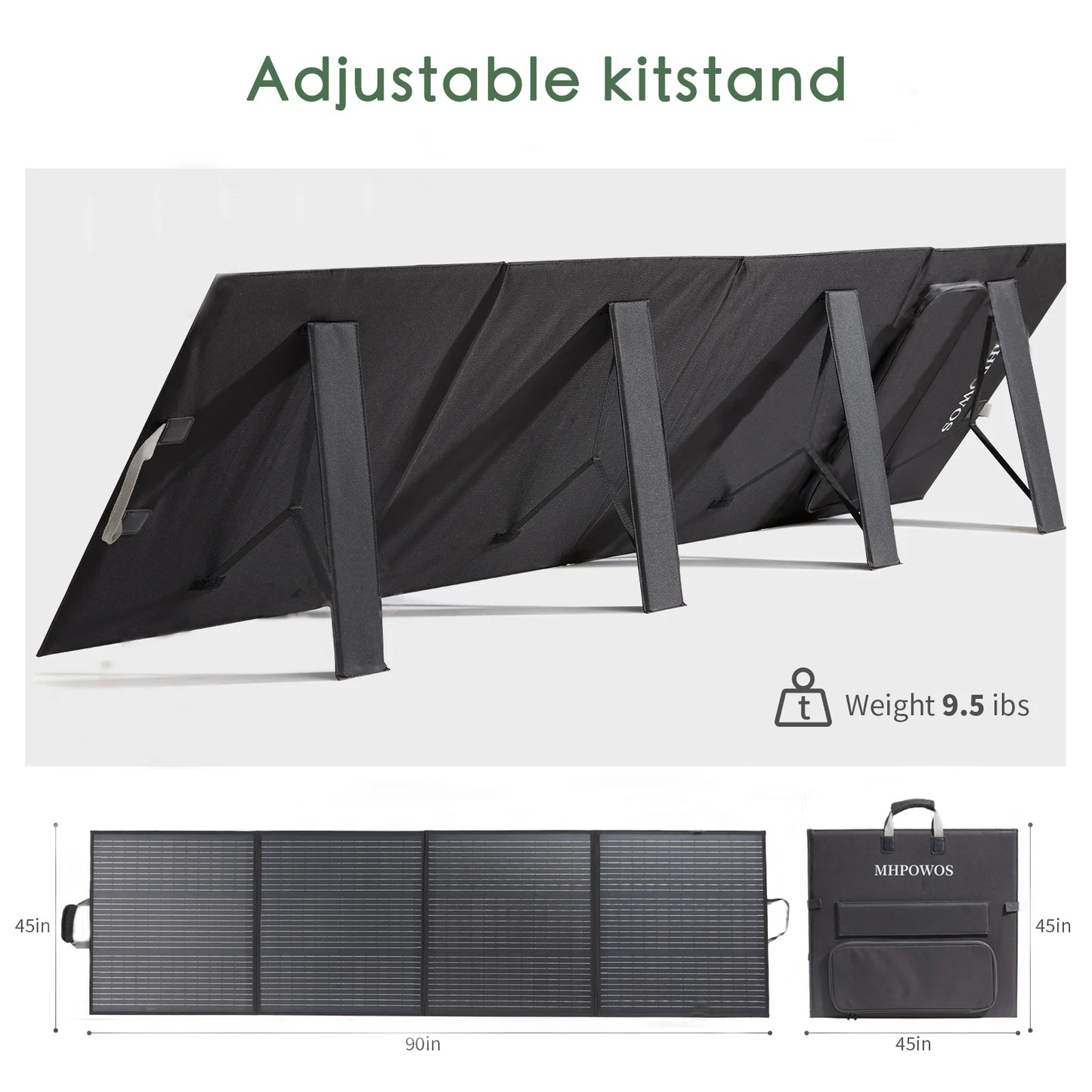 MHPOWOS 220W 40V Portable Waterproof Foldable Solar Panel