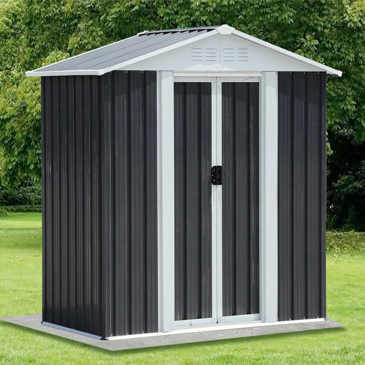 Outdoor Waterproof Garden Tool Storage Shed With Sliding Doors