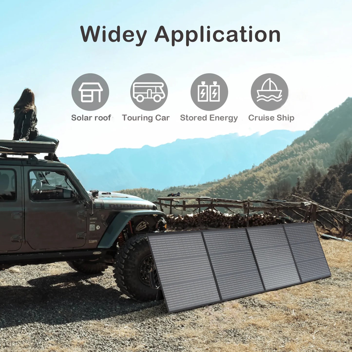 MHPOWOS 220W 40V Portable Waterproof Foldable Solar Panel