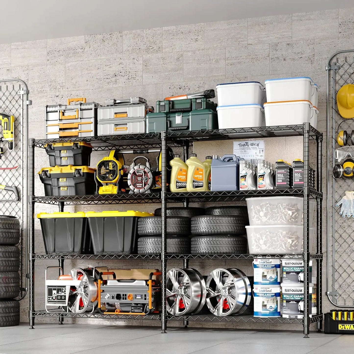 HiMISS Heavy Duty 4 Tier Metal Shelving Unit Kitchen Storage