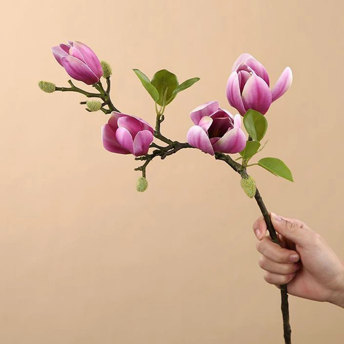 Artificial Silk Magnolia Bouquet For Wedding And Bridal Decor