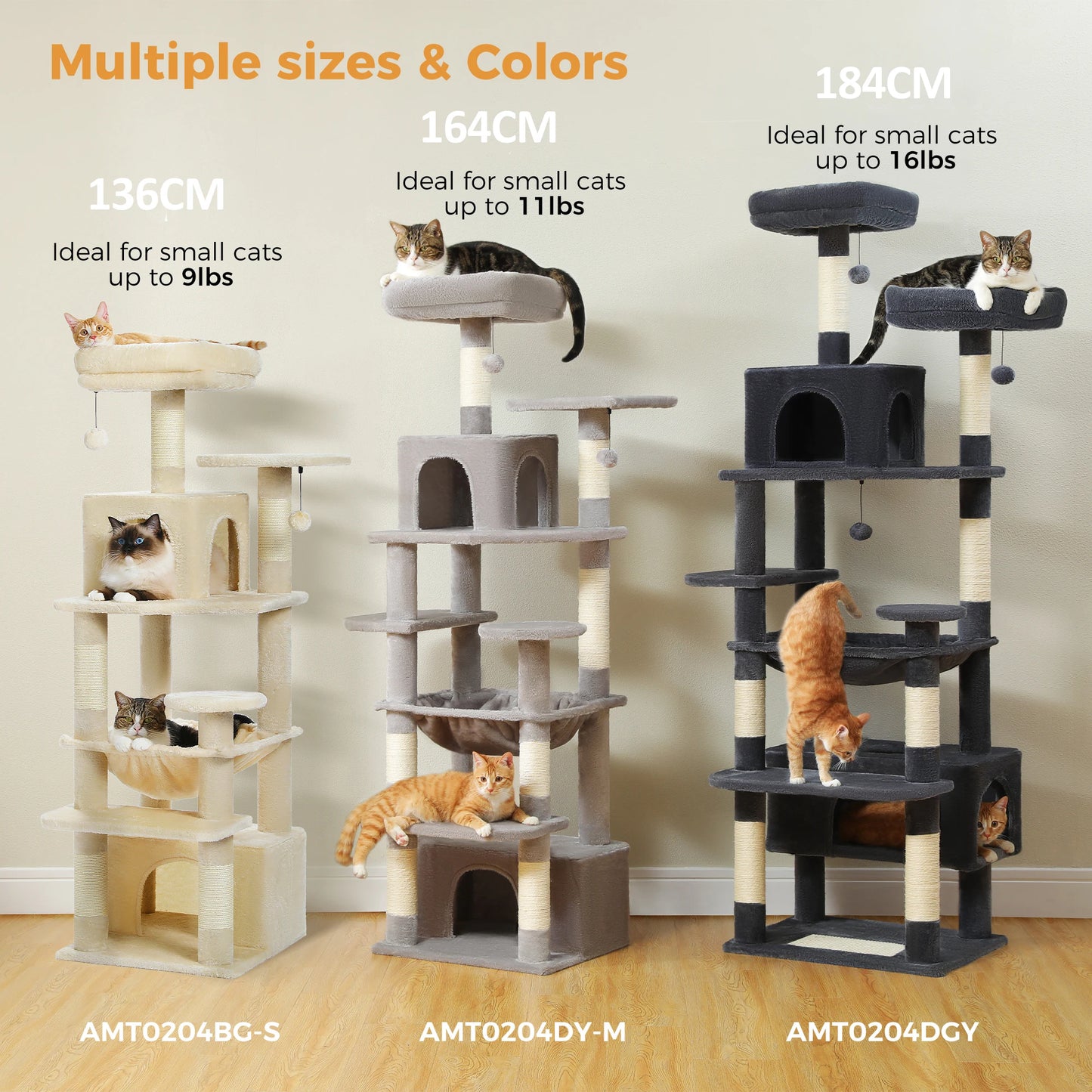 PAWZ Road Cat Tree and Tower for Indoor Cats With Sisal Scratching Posts