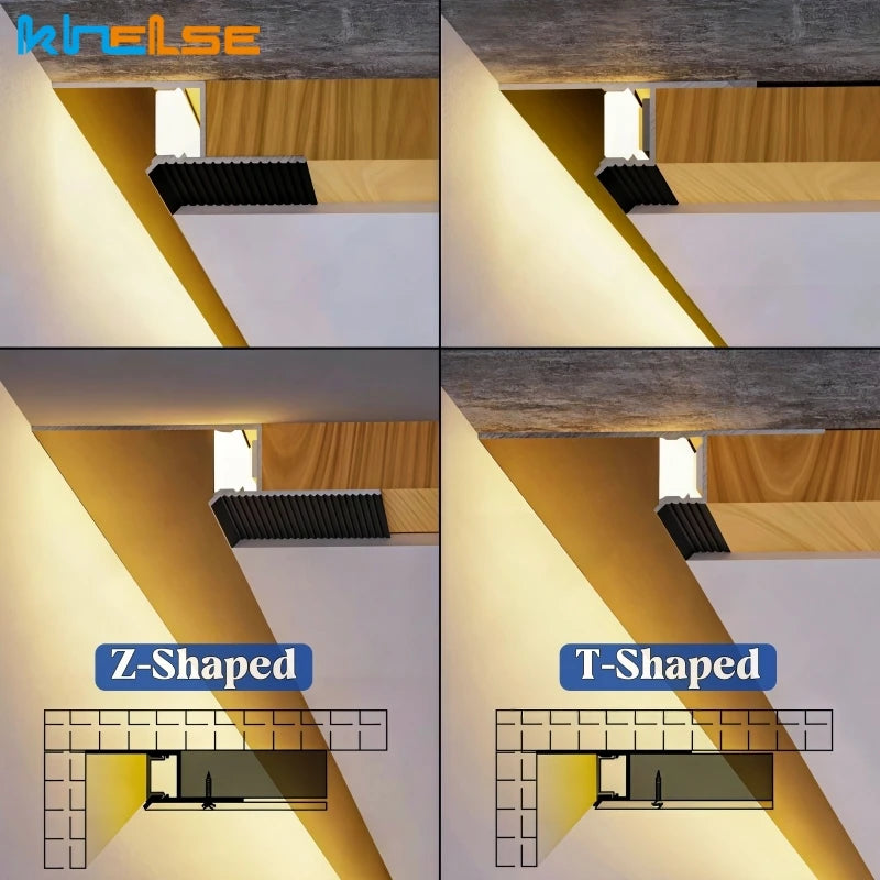 Khelse Recessed Ceiling Shadow Gap LED Aluminum Profile Channel