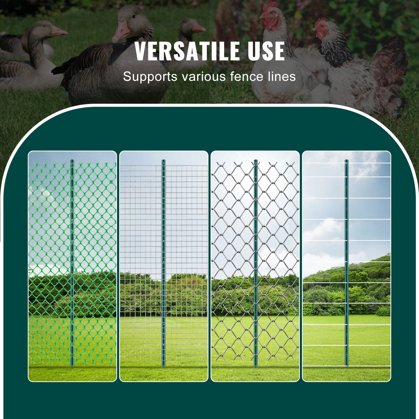 SucceBuy Heavy Duty Fence Post T-Post Steel Garden Stakes