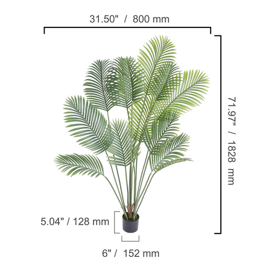 Artificial Palm Tree With Stable Base For Home Garden Decor
