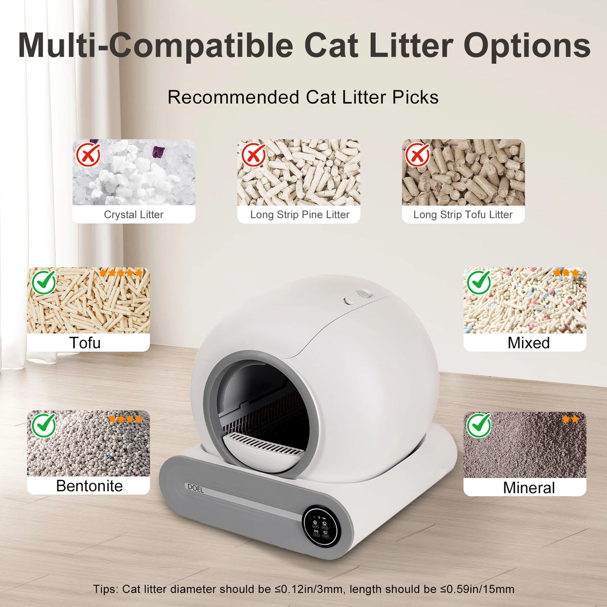 DOEL Smart Self-Cleaning Cat Litter Box With App Control