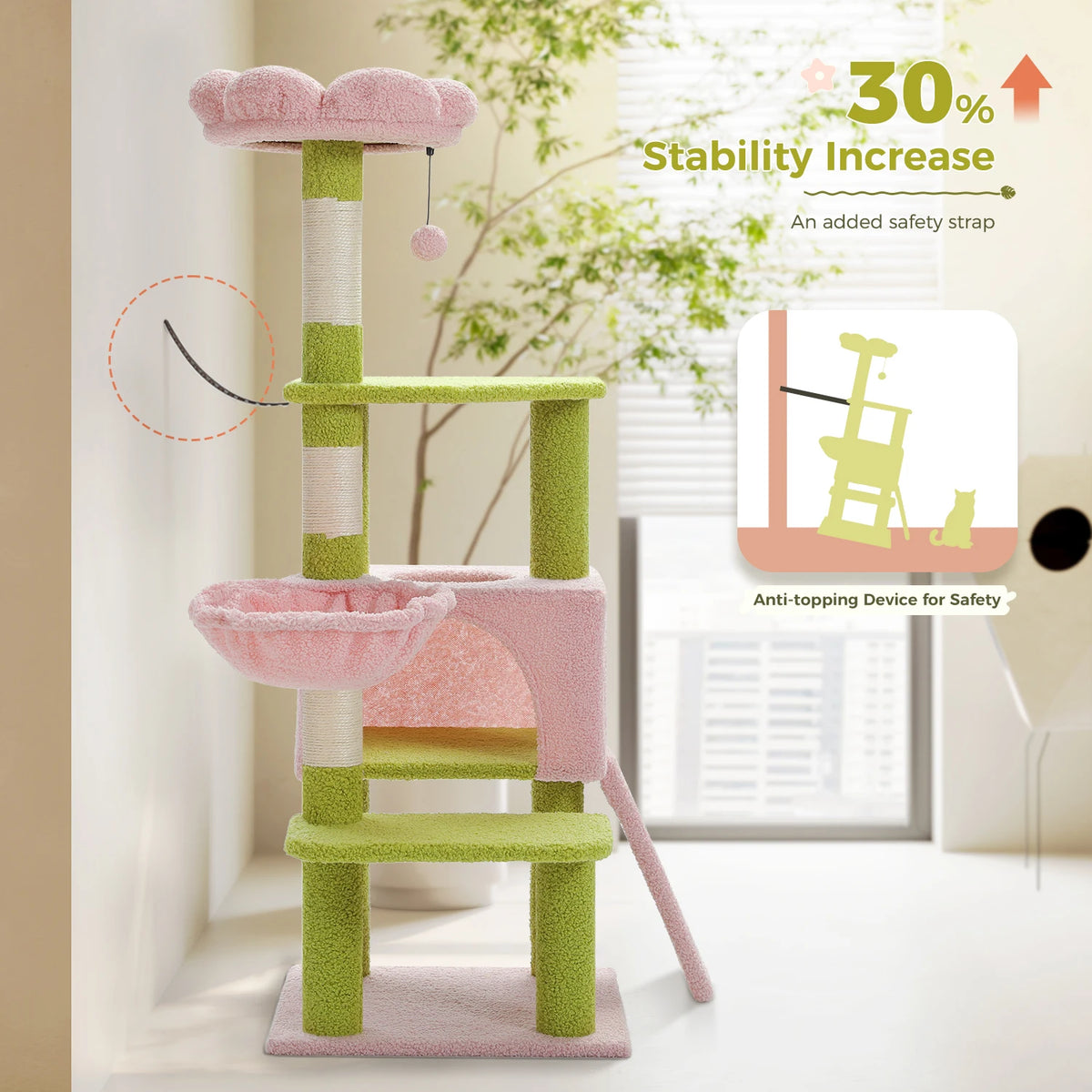 PAWZ Road Flower Cat Tree Multi-Level Tower With Scratching Posts