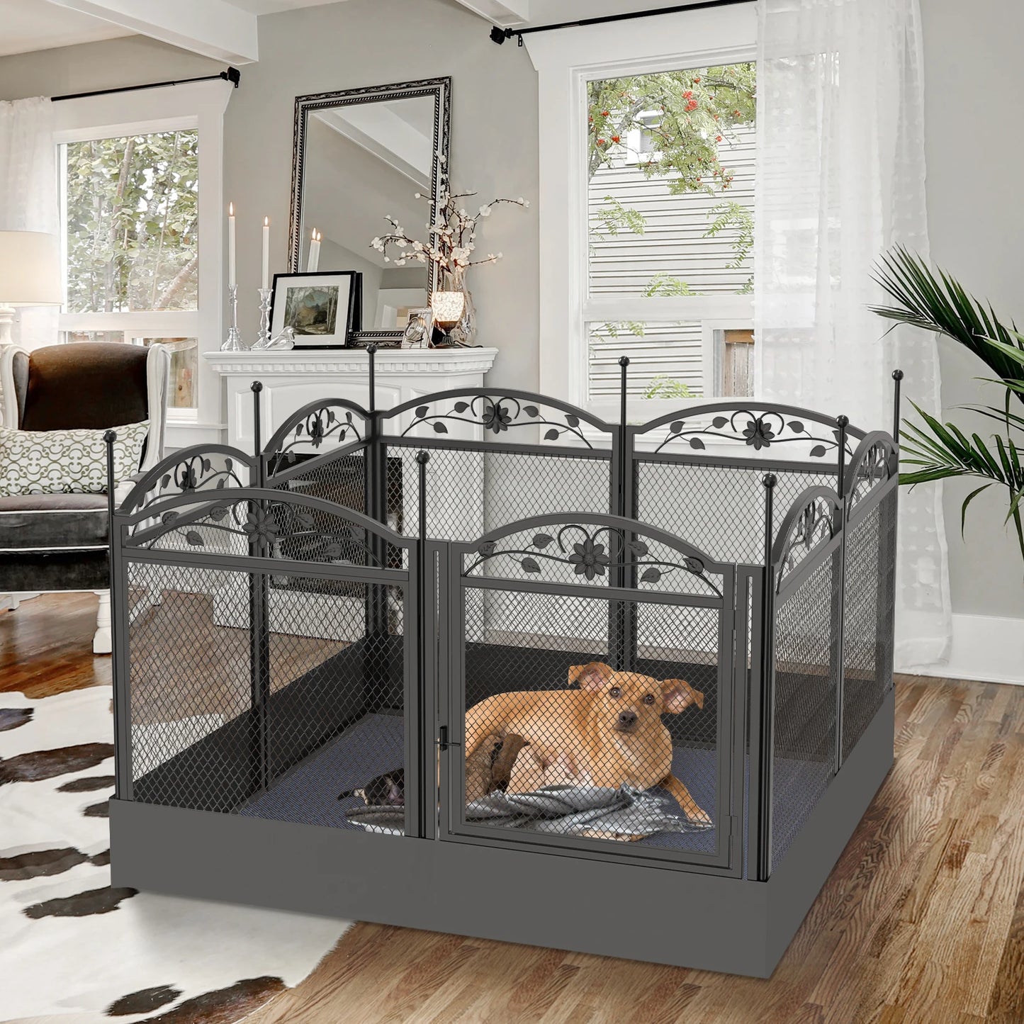 BORWART Heavy Duty Dog Playpen Enclosure For Indoor Outdoor Use