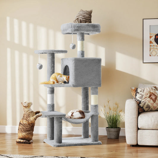 JHK Cat Tree Tall Multi Cat Climbing Tower With Indoor Natural Sisal Posts