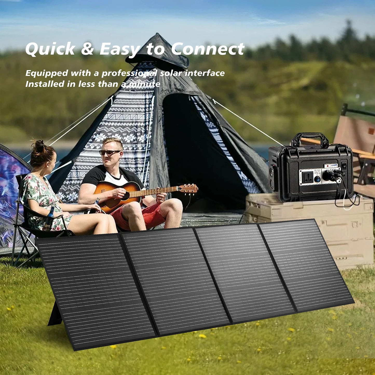 MHPOWOS 220W 40V Portable Waterproof Foldable Solar Panel