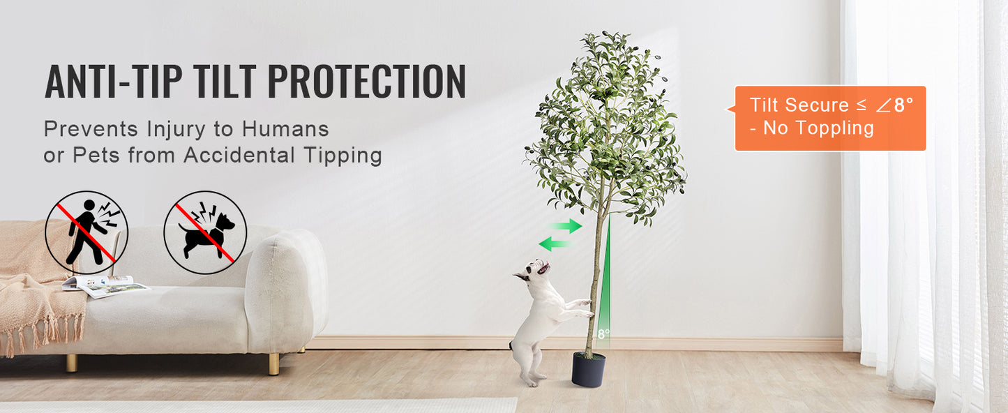 SucceBuy Artificial Olive Tree Faux Plant With Anti Tip Design
