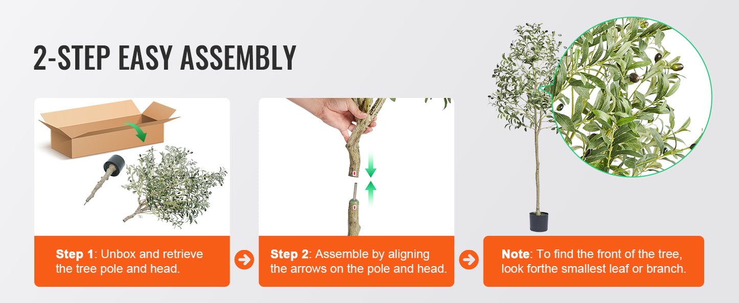 SucceBuy Artificial Olive Tree Faux Plant With Anti Tip Design